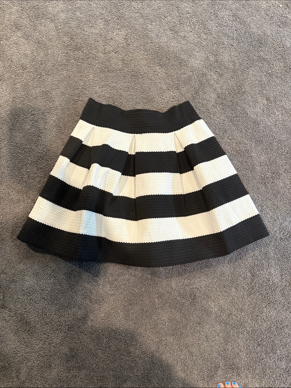 Xhilaration Black and White Striped Circle Skirt